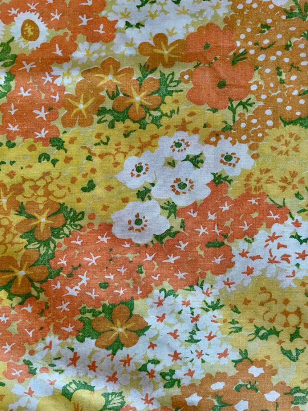 Vintage Floral Orange & Yellow Cotton Blend Pillowcases (set of 2)
